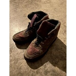 Bass TIG3 Boots Womens 8M Brown Red Suede Canvas Lace Casual Ankle Hiking Boots